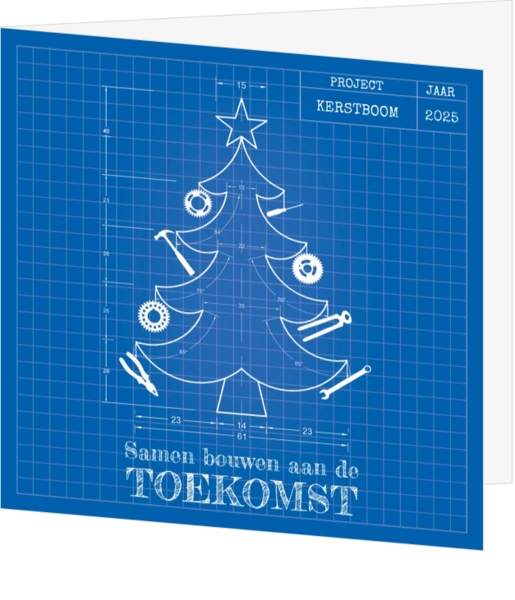 Kerstkaart - Blueprint kerstboom
