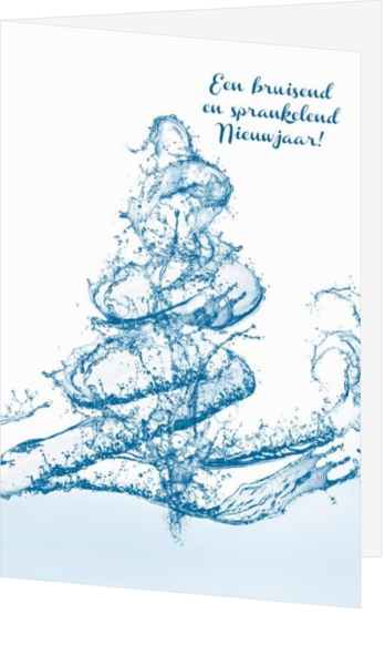 Kerstkaart - Waterkaart Bruisend Nieuwjaar
