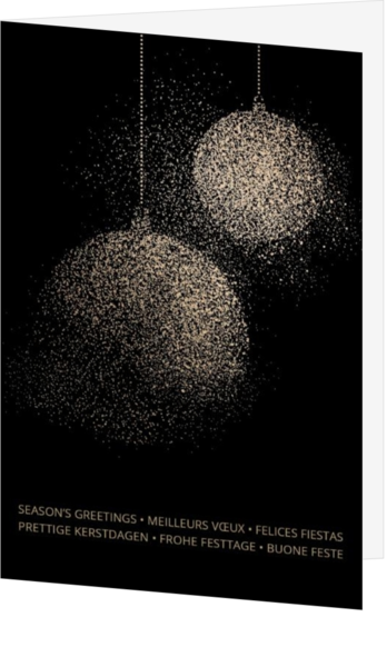 Kerstkaart - Kerstballen in dots