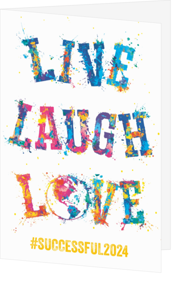 Kerstkaart - Live Laugh Love