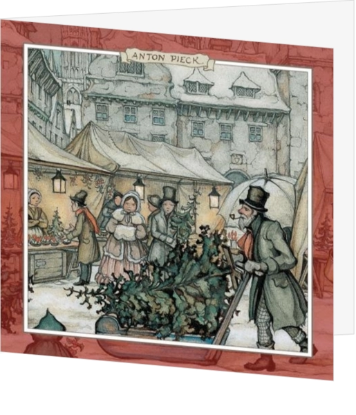 Een fragment van de kerstmarkt van Anton Pieck