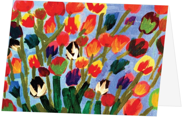 Geschilderde kleurrijke tulpen