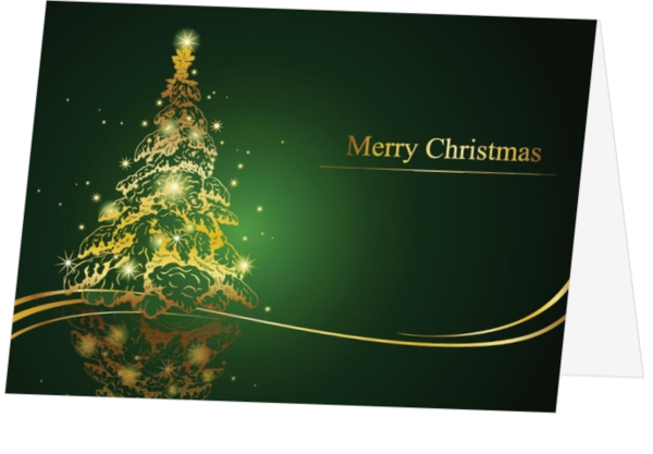 gouden kerstboom met groene achtergrond