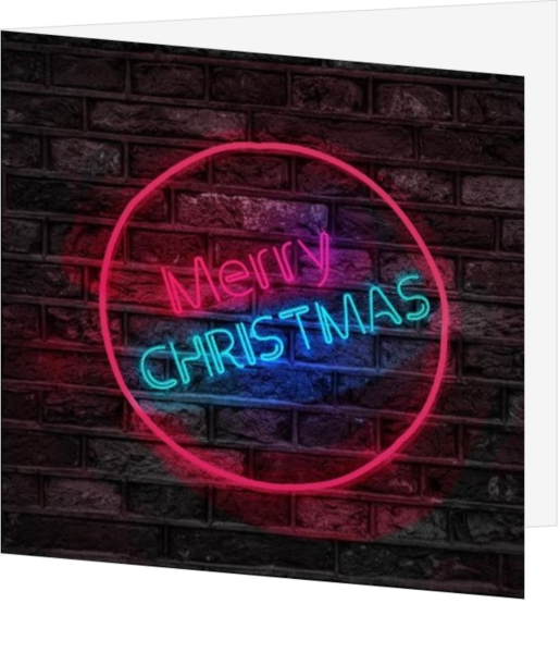 Muur met opvallende Neon Merry Christmas