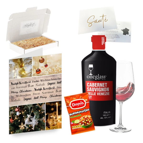Borrel giftbox One glass Wine - Kerstborreltje