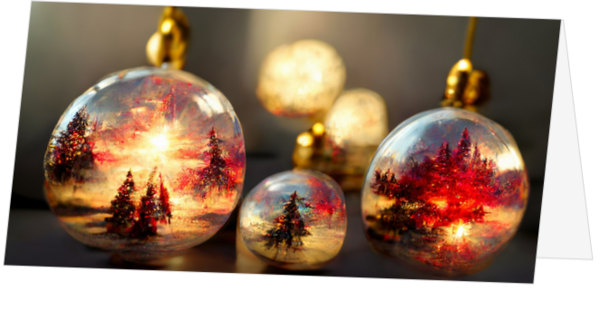 Rode bomen in kerstballen