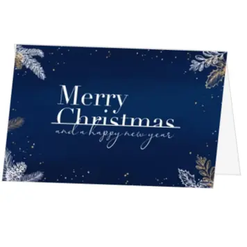 Stijlvolle kerstkaart met Merry Christmas in goudlook