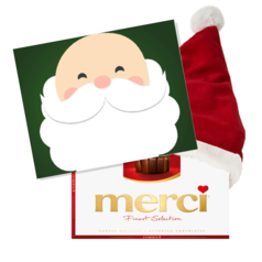  Chocolade cadeau - Merci - kerstkaart LCKMM-003