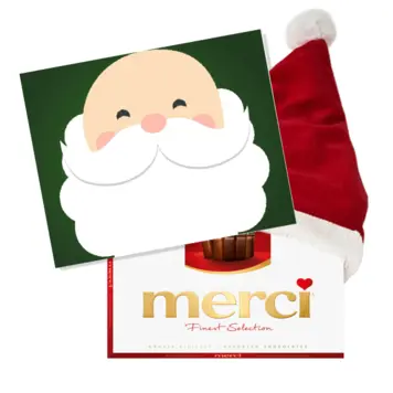 Kerstkaart met minimalistische kerstman