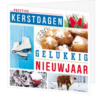 Kerstkaart met oer-Hollandse winterbeelden