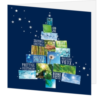 Kerstkaart met kerstboom van natuurfoto’s