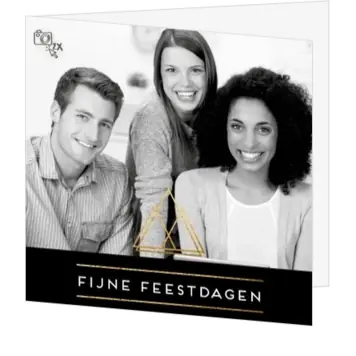 Kerstkaart met eigen foto en gouden accenten