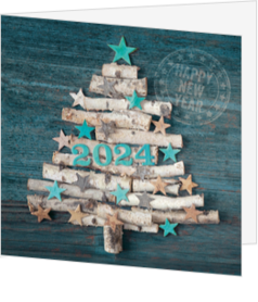 Kerstkaarten met hout thema - kerstkaart 135031
