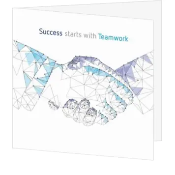 Kerstkaart met geometrische handen en teamwork