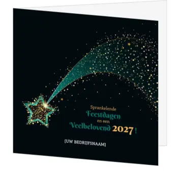 kerstkaart met sterren en 2027