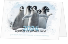 Kerstkaart - Team met pinguïns
