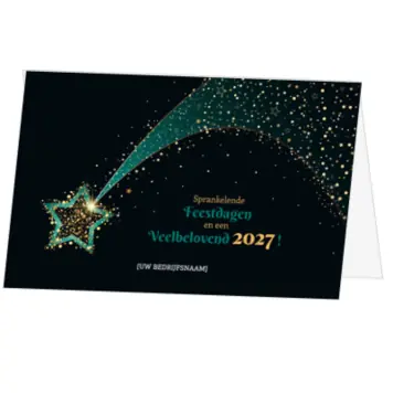 kerstkaart met ster en jaartal 2027