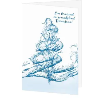 Kerstkaart met kerstboom van water