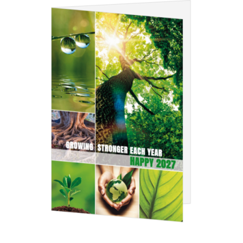 Kerstkaart met natuurfoto’s en jaartal 2027