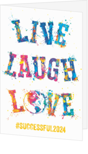 Kerstkaart - Live Laugh Love
