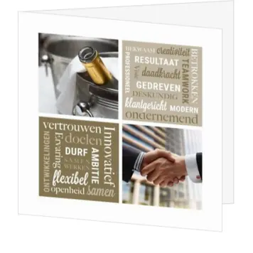 Kerstkaart met goudtinten en succesvolle samenwerking