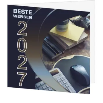 kerstkaart met Beste Wensen 2027 in zakelijke stijl