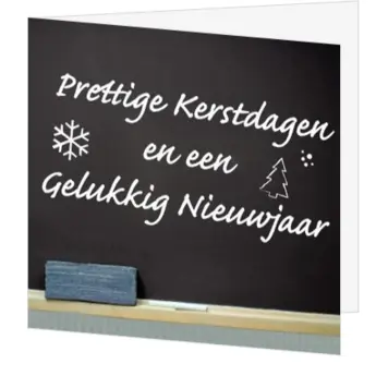 Typografische kerstkaart met schoolbord en kerstgroet