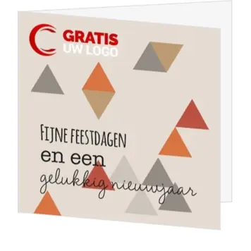 Typografische kerstkaart met geometrische kerstbomen