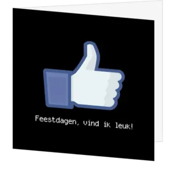 kerstkaart met duimpje en grappige feestdagen tekst