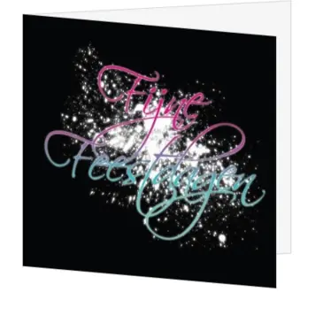 kerstkaart met roze en blauwe feestdagenwens