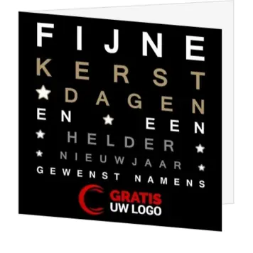 kerstkaart met typografisch ontwerp en logo