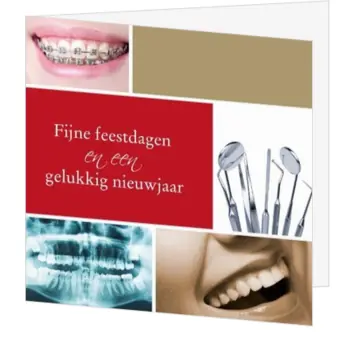 kerstkaart met tandheelkundige collage