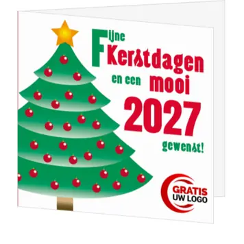 kerstkaart met kerstboom en 2027
