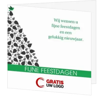 Groene kerstkaart met grafische kerstboom