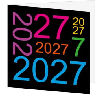 Typografische kerstkaart met jaartal 2027