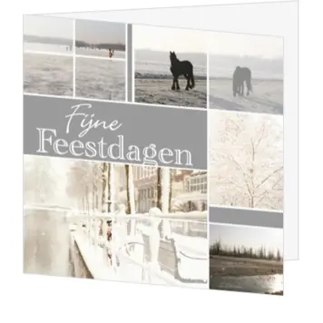 kerstkaart met winterse fotocollage