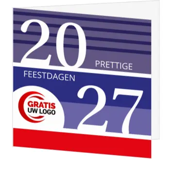 kerstkaart 2027 met modern typografisch ontwerp