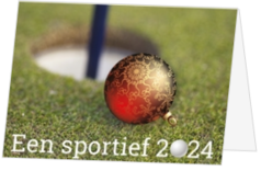 Sportieve golf kaart met hole en kerstbal