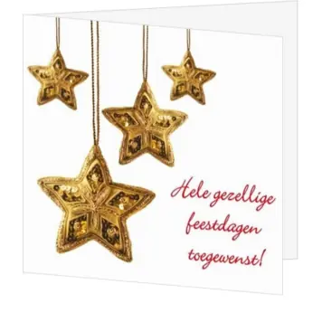 kerstkaart met gouden sterren