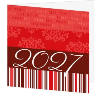 kerstkaart met 2027 in rood design