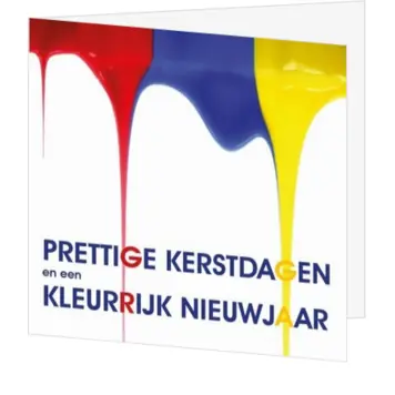 kerstkaart met kleurrijke verfstrepen