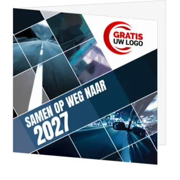 kerstkaart met wegdesign en 2027