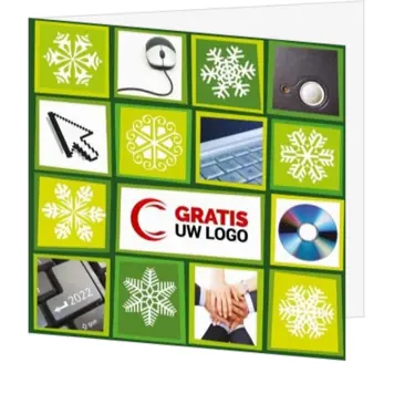 Kerstkaart met logo en ICT collage 2022