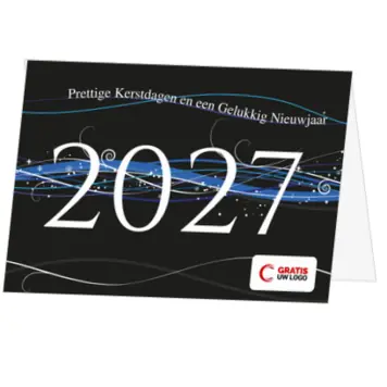 kerstkaart met jaartal 2027 en zwart design