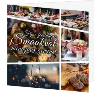kerstkaart met culinaire fotocollage