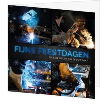 kerstkaart met lasser en stoere feestdagenfoto’s