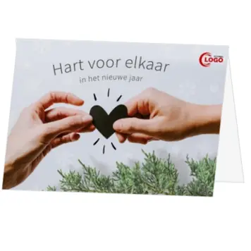 kerstkaart hart voor elkaar in het nieuwe jaar