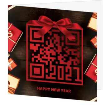 kerstkaart met QR-code als cadeau en 2021
