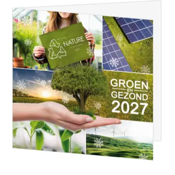kerstkaart met groene energie en 2027