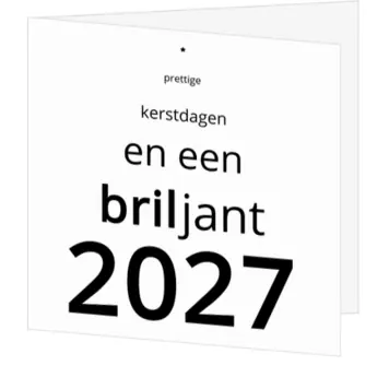 kerstkaart met stijlvol jaartal 2027